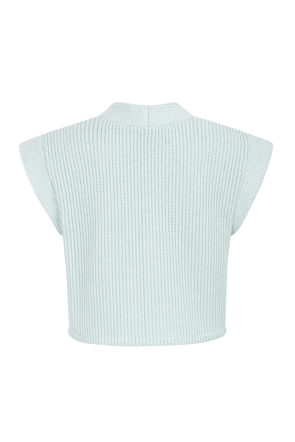 BABY BLUE RIBBED KNIT GILET - Image 2