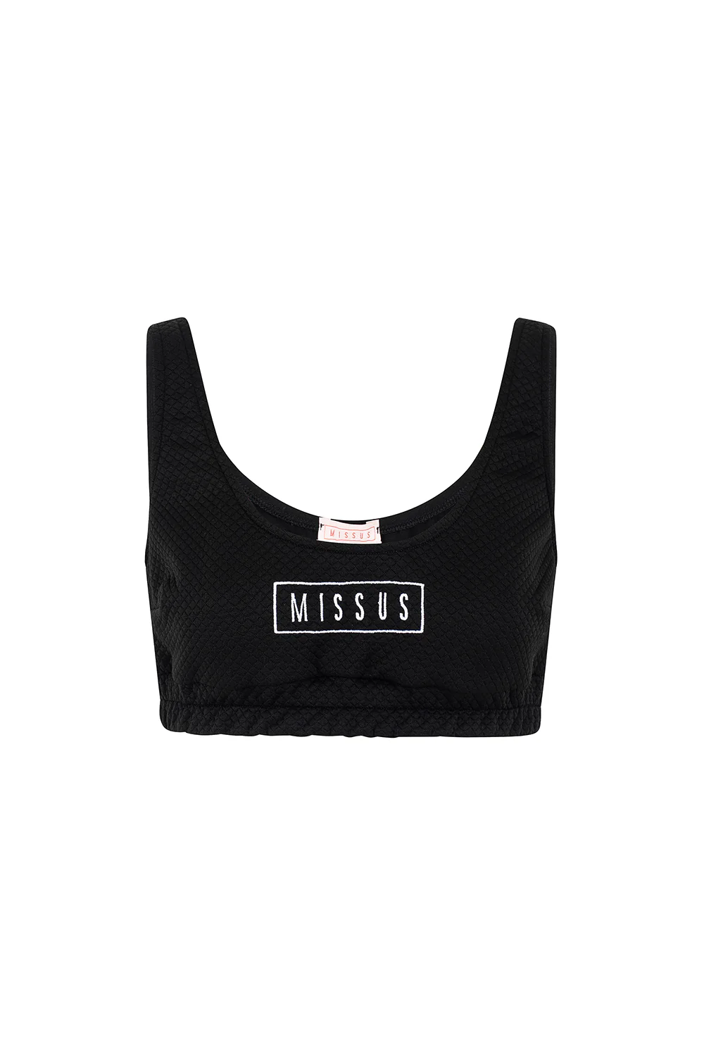 BLACK TRACKSUIT QUILTED CROP TOP - Image 2