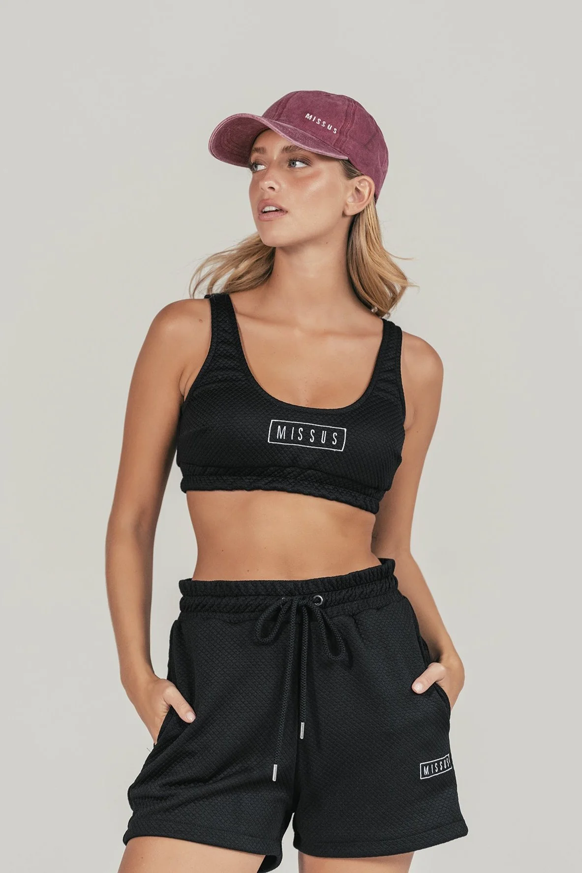 BLACK TRACKSUIT QUILTED CROP TOP - Image 3