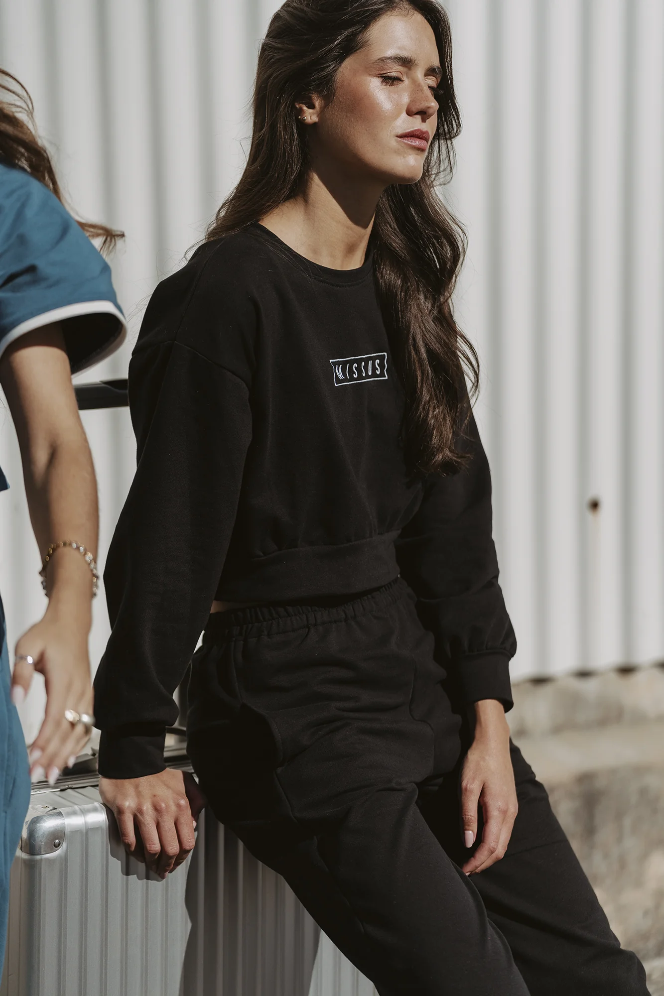 BLACK TRACKSUIT CREWNECK SWEATSHIRT - Image 6