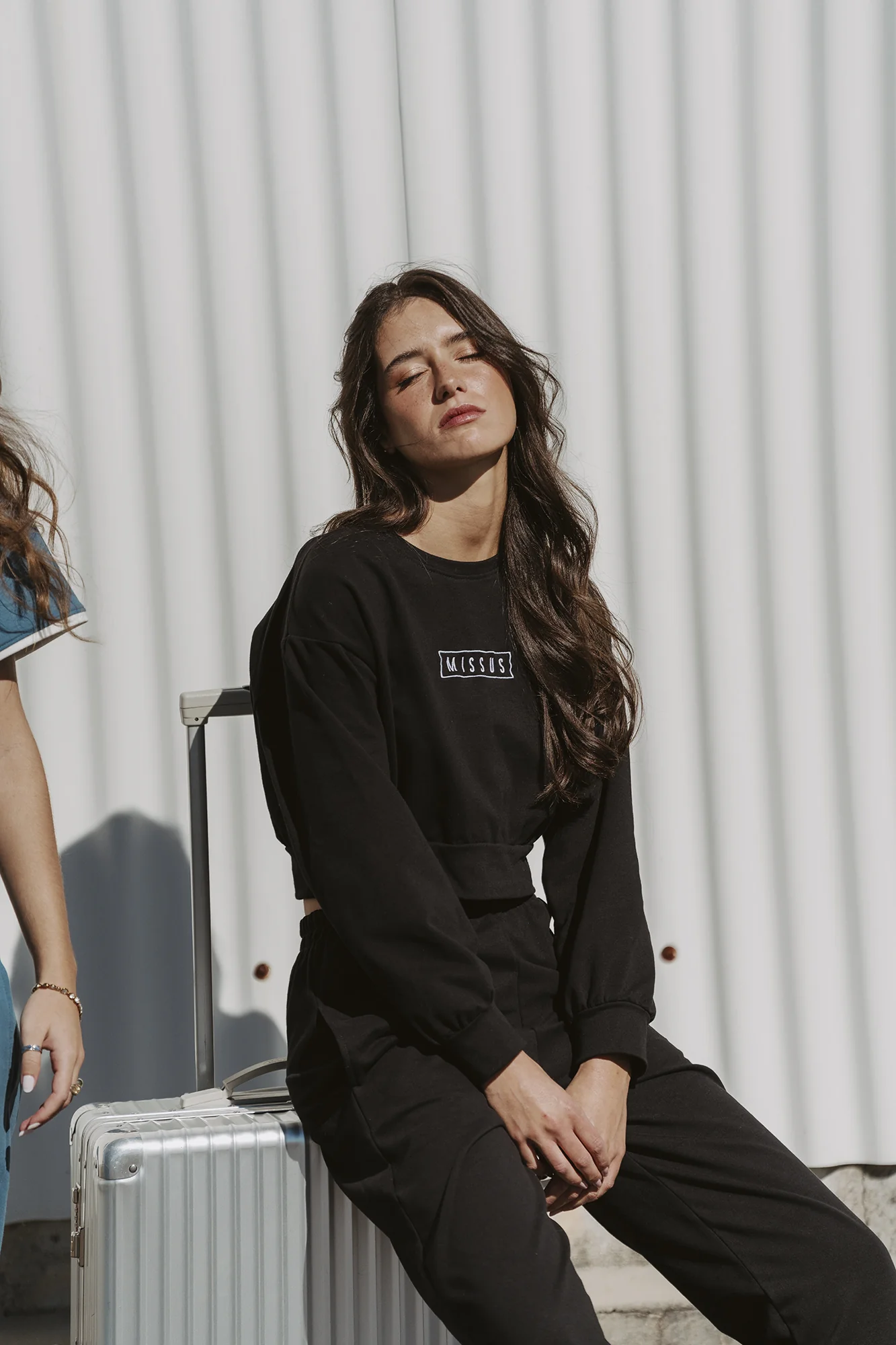 BLACK TRACKSUIT CREWNECK SWEATSHIRT - Image 7