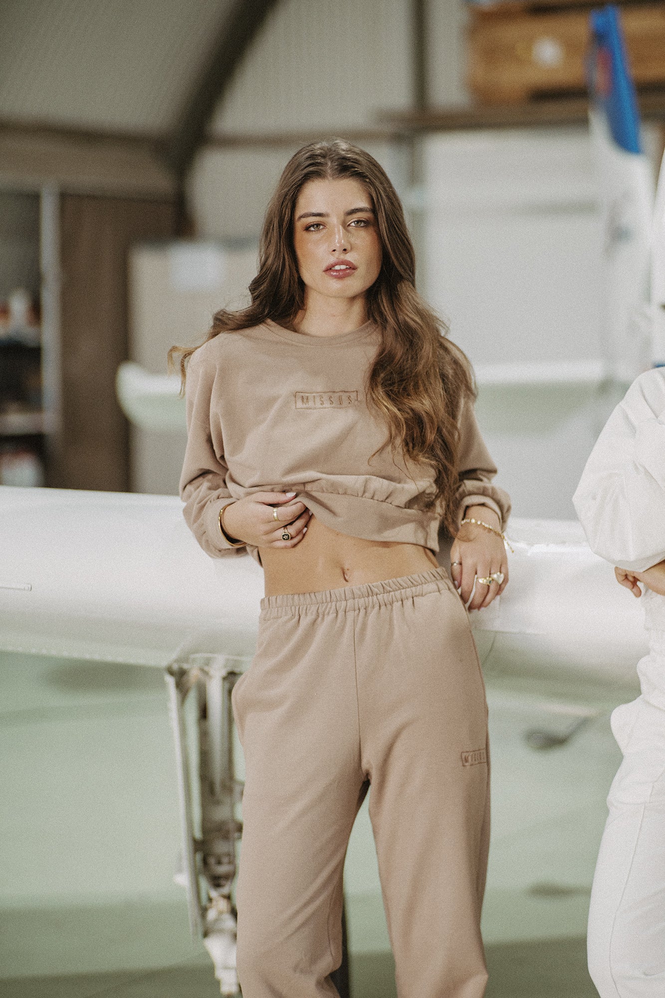 TAUPE TRACKSUIT CREWNECK SWEATSHIRT - Image 4
