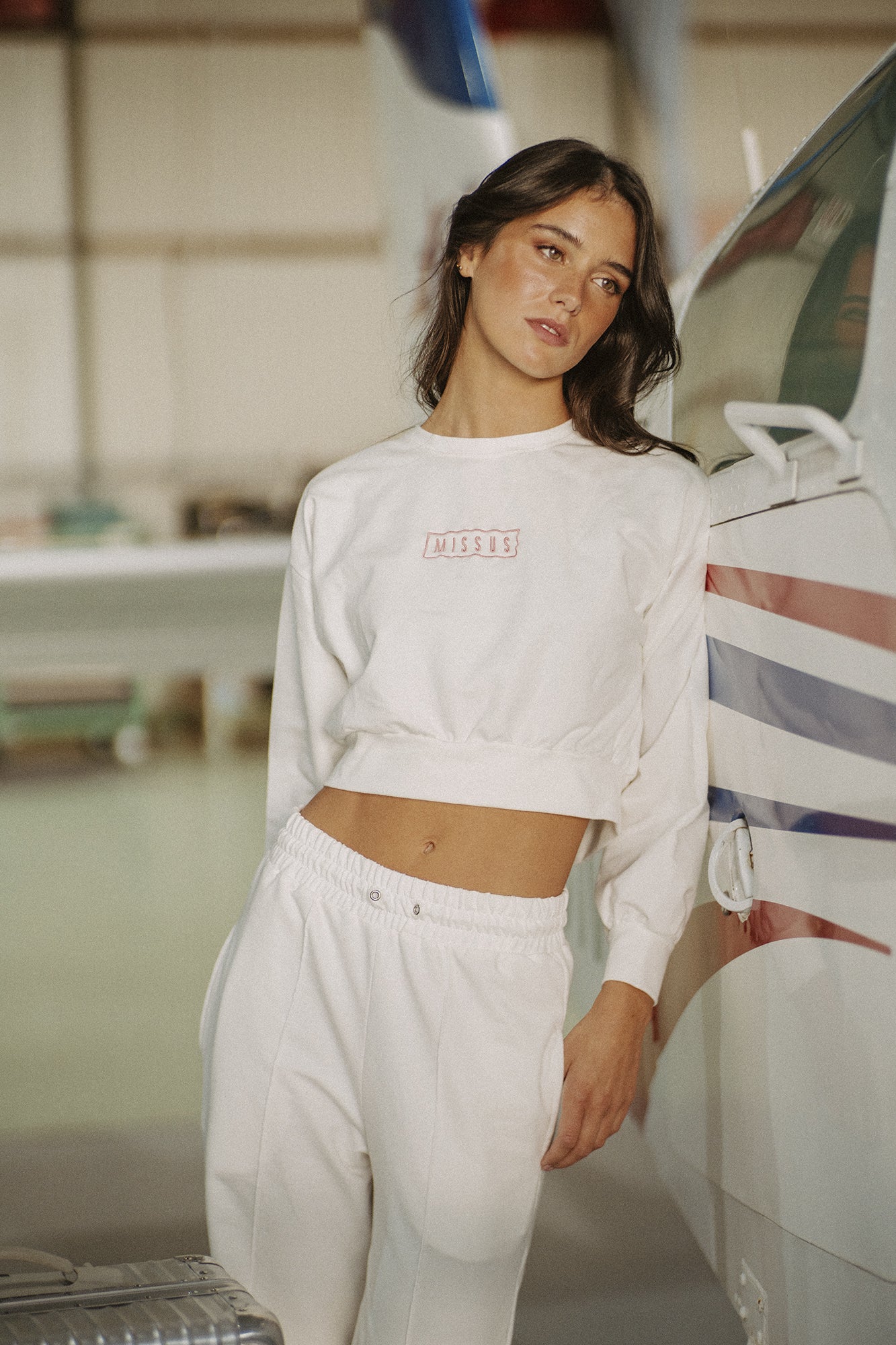 WHITE TRACKSUIT CREWNECK SWEATSHIRT - Image 3