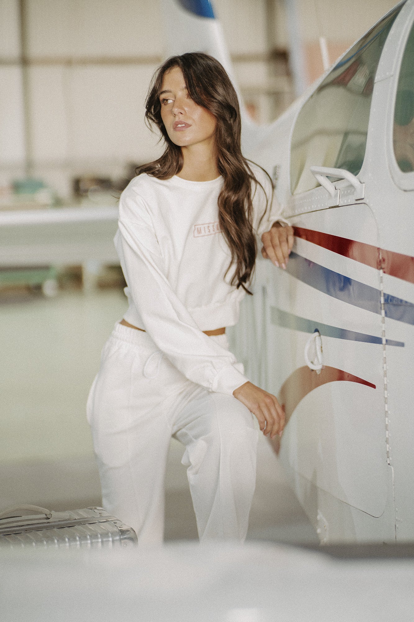 WHITE TRACKSUIT CREWNECK SWEATSHIRT - Image 5