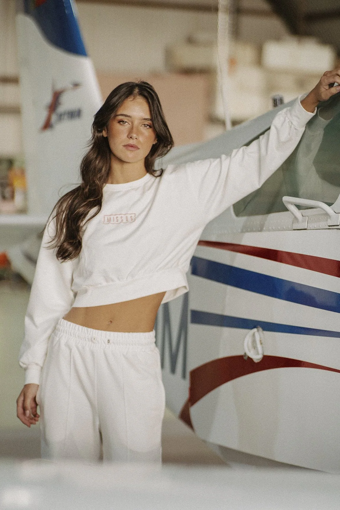 WHITE TRACKSUIT CREWNECK SWEATSHIRT - Image 6